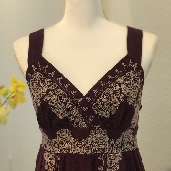 Max Studio Boho Embroidered Cotton Sundress - Picture 1 of 6